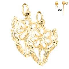 14K or 18K Gold Flower Earrings