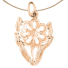 14K or 18K Gold Flower Pendant