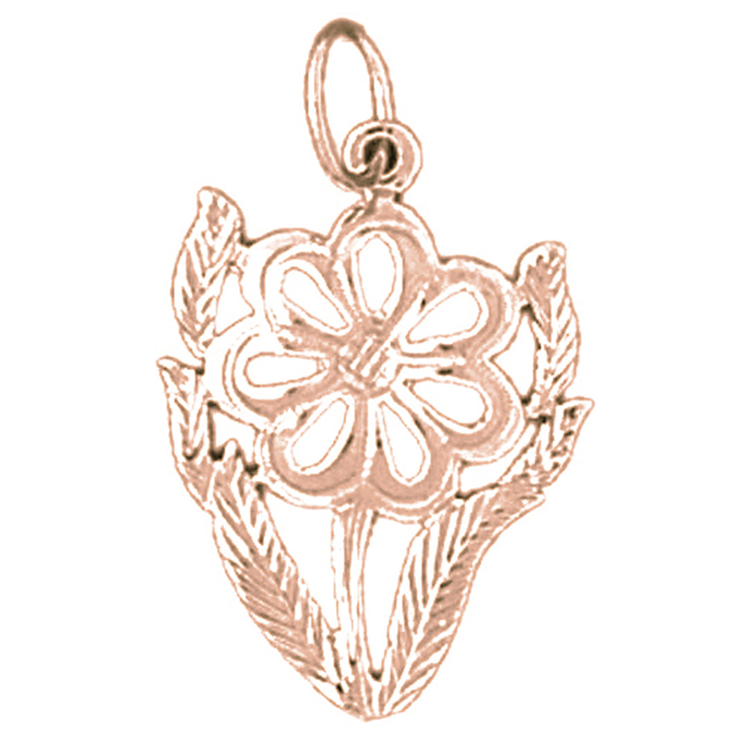 14K or 18K Gold Flower Pendant