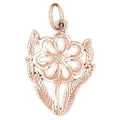 14K or 18K Gold Flower Pendant