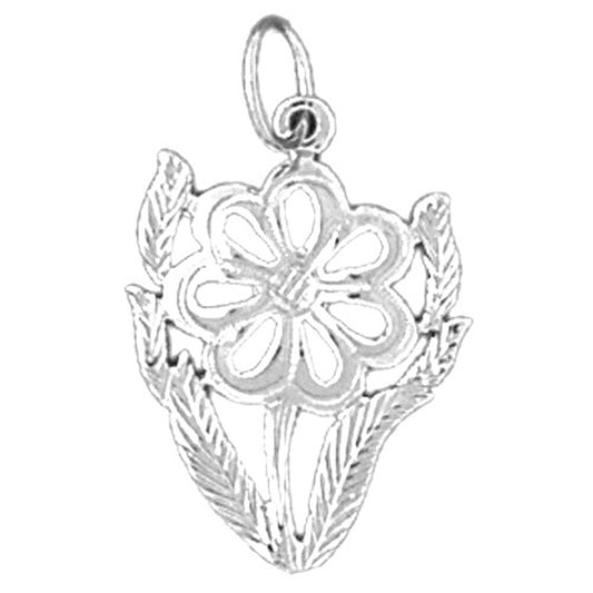 14K or 18K Gold Flower Pendant