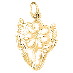 14K or 18K Gold Flower Pendant