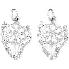 Sterling Silver 23mm Flower Earrings