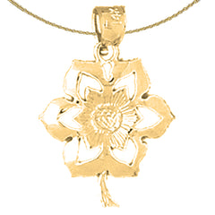 14K or 18K Gold Flower Pendant