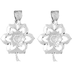 14K or 18K Gold 23mm Flower Earrings