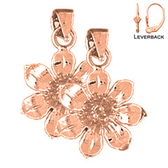 14K or 18K Gold Flower Earrings