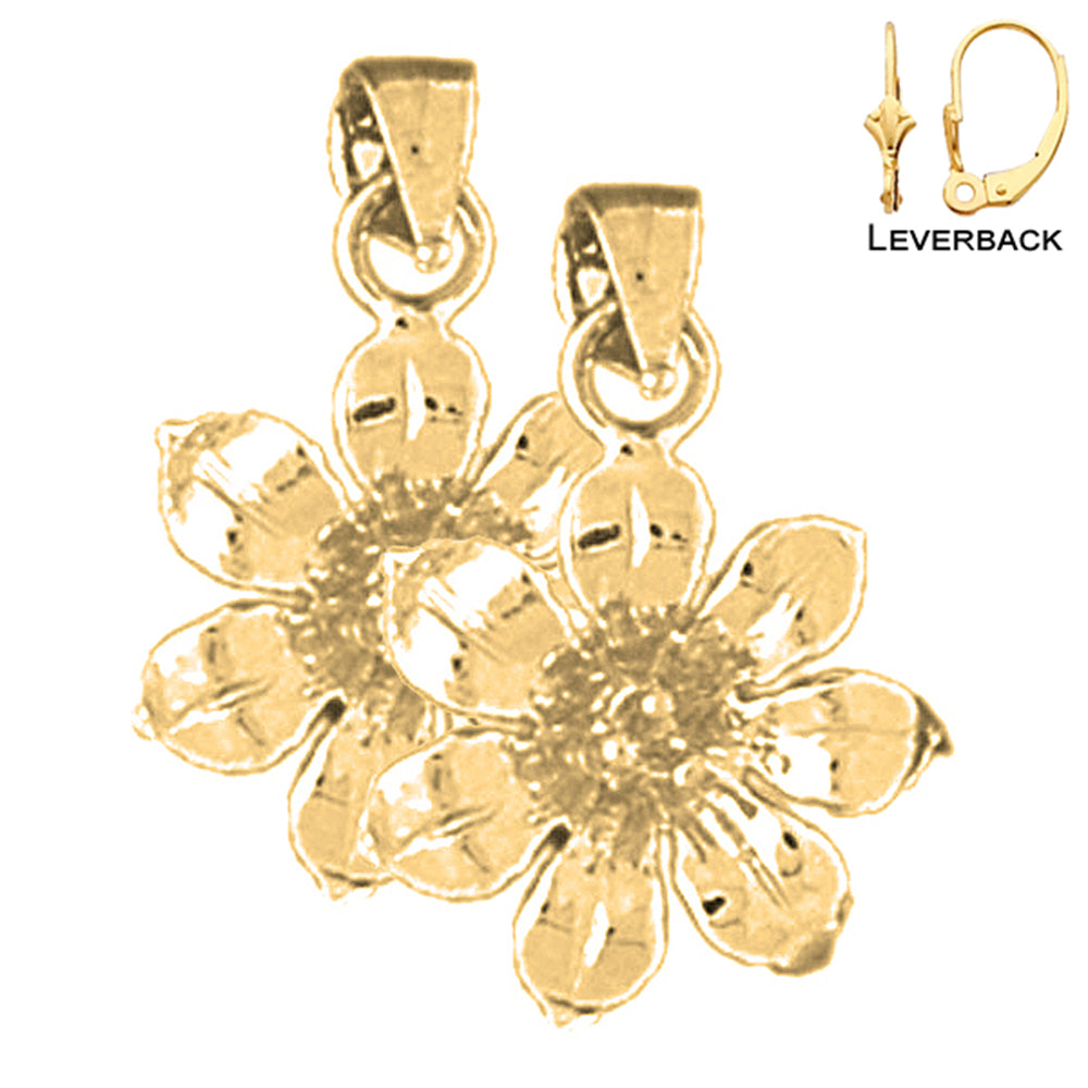 14K or 18K Gold Flower Earrings