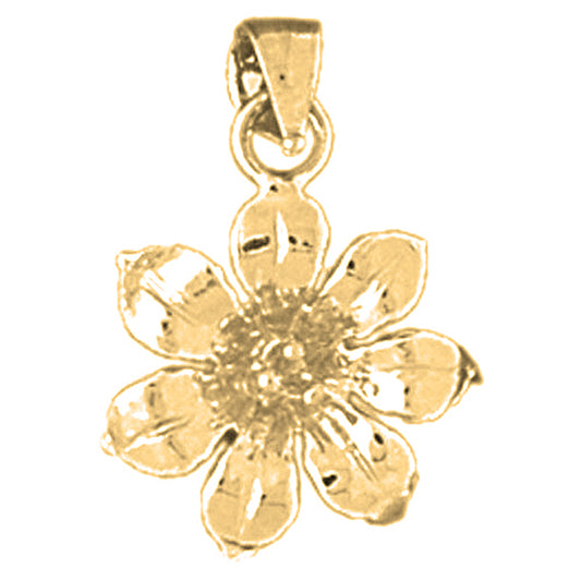 14K or 18K Gold Flower Pendant