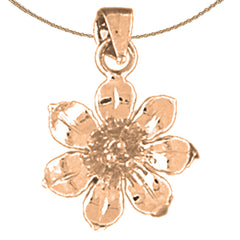 14K or 18K Gold Flower Pendant