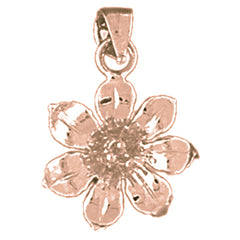 14K or 18K Gold Flower Pendant