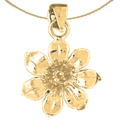 14K or 18K Gold Flower Pendant