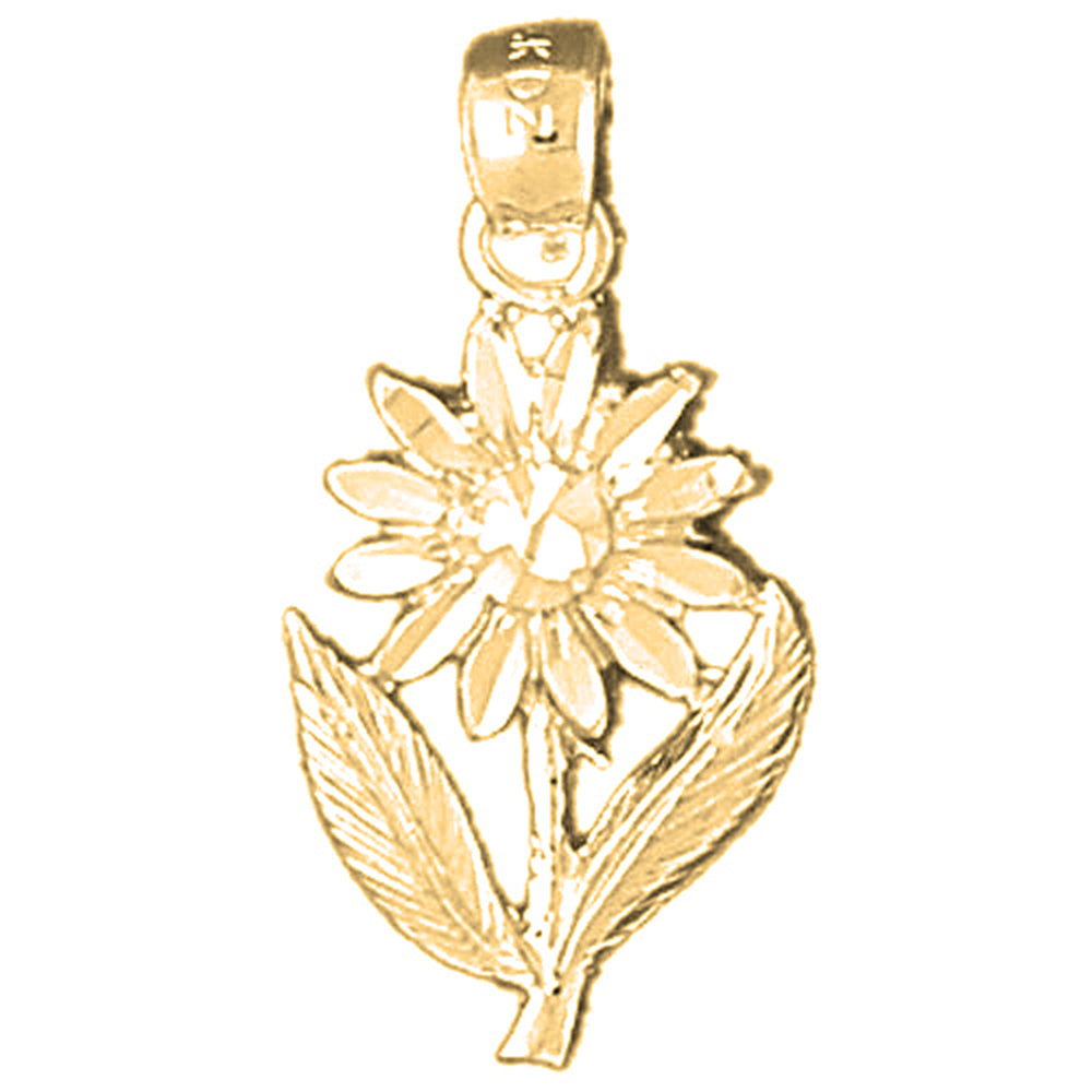 14K or 18K Gold Daisy Flower Pendant