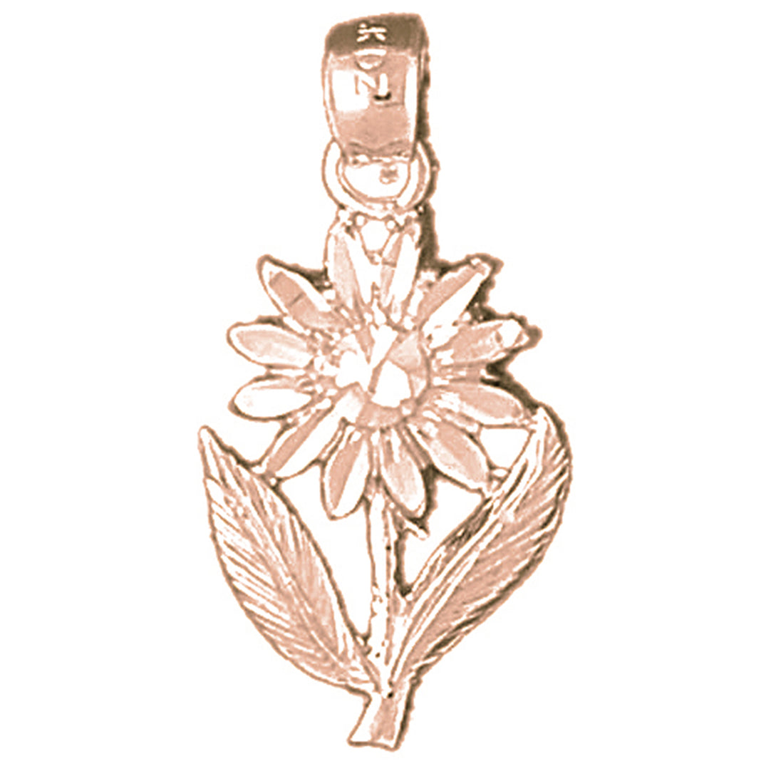 14K or 18K Gold Daisy Flower Pendant