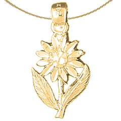 14K or 18K Gold Daisy Flower Pendant