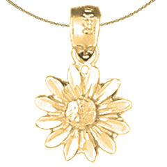 14K or 18K Gold Daisy Flower Pendant