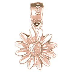 14K or 18K Gold Daisy Flower Pendant