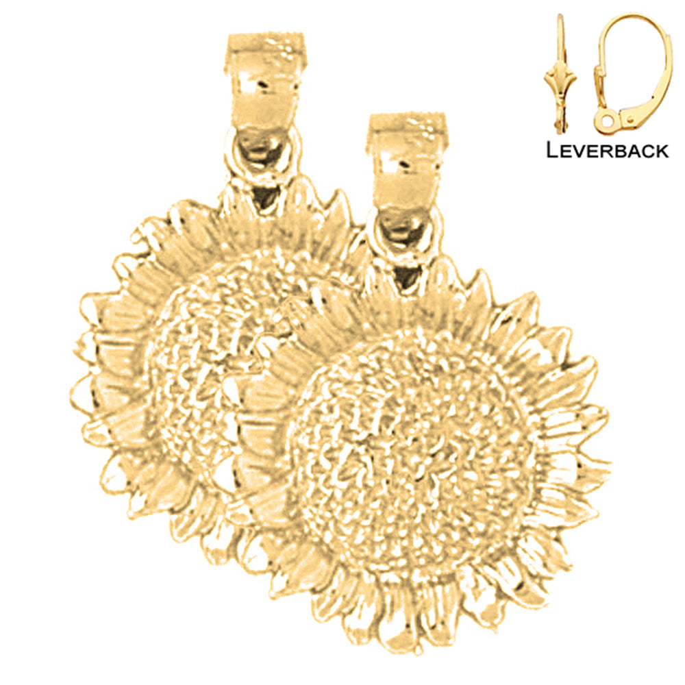 14K or 18K Gold Flower Earrings