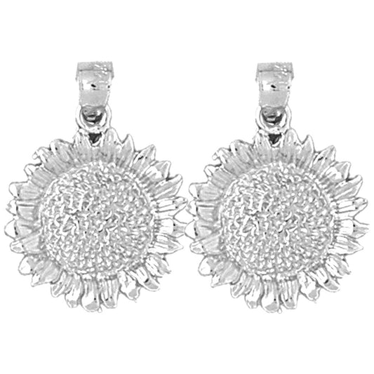 Sterling Silver 23mm Flower Earrings