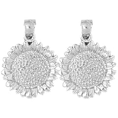 Sterling Silver 23mm Flower Earrings