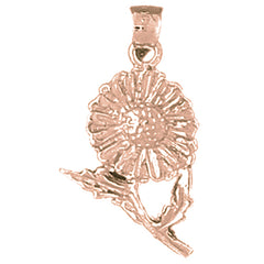 14K or 18K Gold Flower Pendant