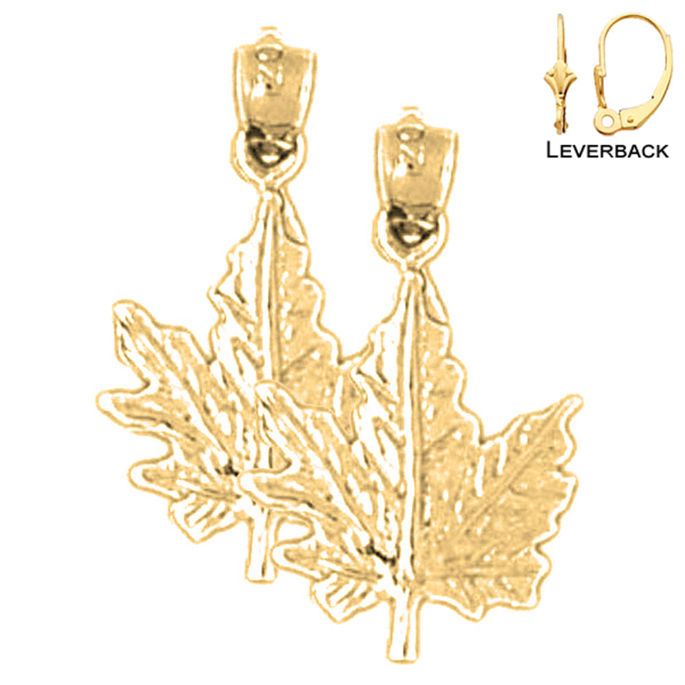 14K or 18K Gold Maple Leaf Earrings