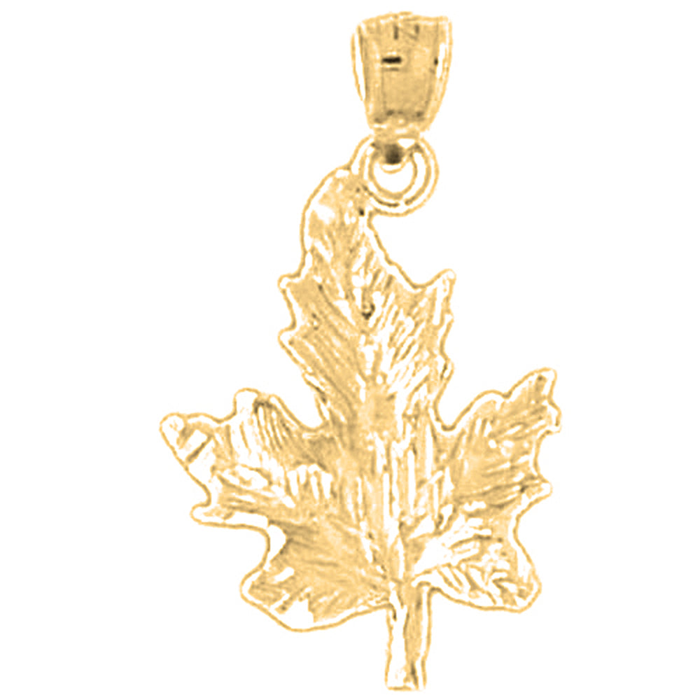 14K or 18K Gold Maple Leaf Pendant