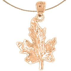 14K or 18K Gold Maple Leaf Pendant