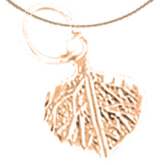 14K or 18K Gold Aspen Leaf Pendant