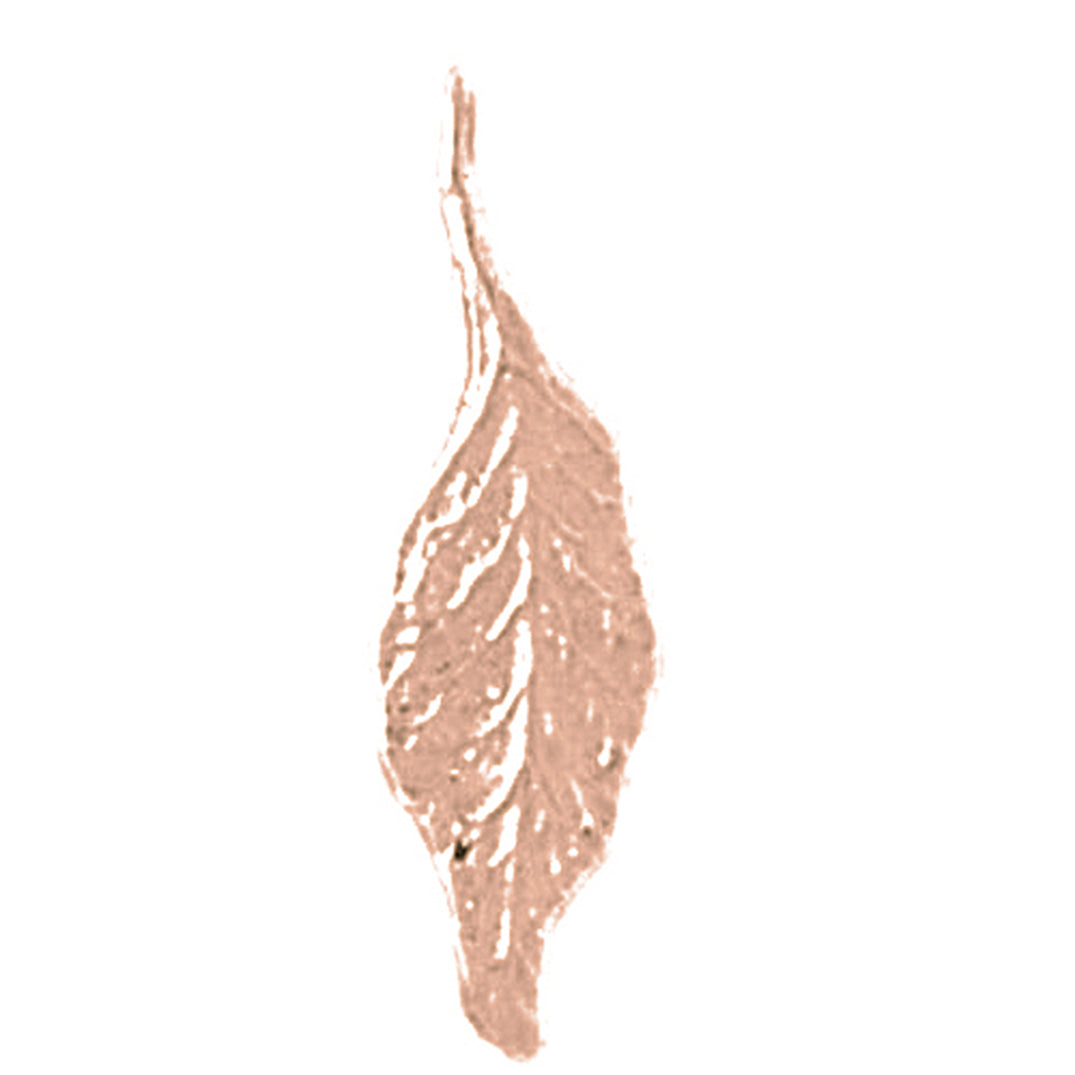 14K or 18K Gold Evergreen Leaf Pendant