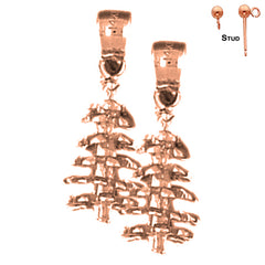 14K or 18K Gold 3D Pine Cone Earrings