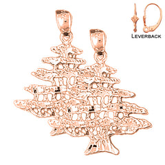 14K or 18K Gold Cedar Tree Earrings