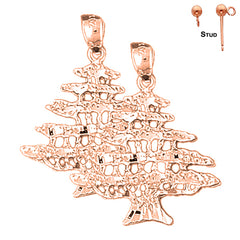 14K or 18K Gold Cedar Tree Earrings