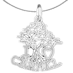 14K or 18K Gold I Love Carmel Cedar Tree Pendant