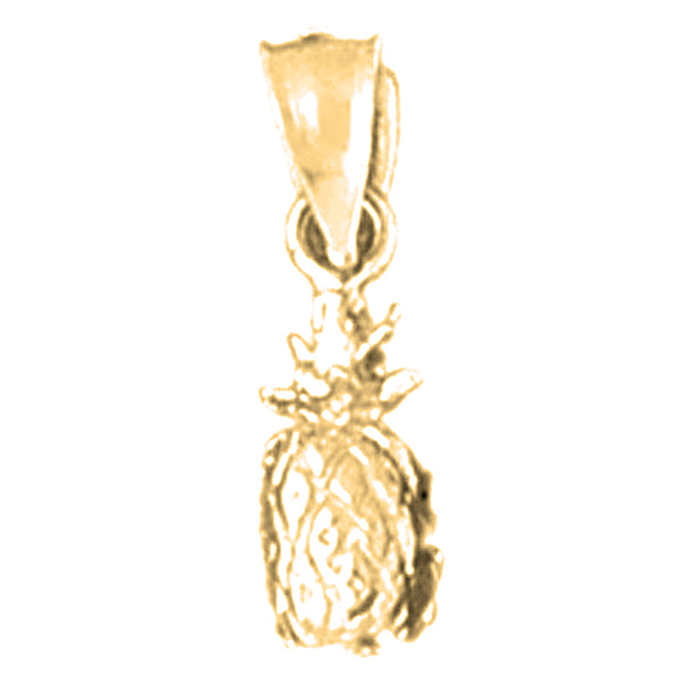 14K or 18K Gold 3D Pineapple Pendant