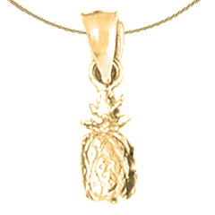 14K or 18K Gold 3D Pineapple Pendant