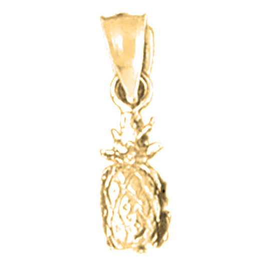 14K or 18K Gold 3D Pineapple Pendant