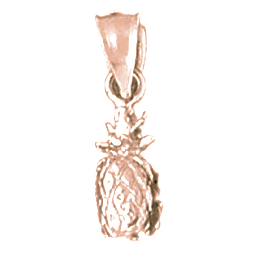 14K or 18K Gold 3D Pineapple Pendant