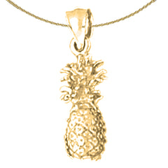 3D-Ananasanhänger aus 10 Karat, 14 Karat oder 18 Karat Gold