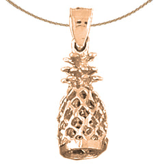 14K or 18K Gold 3D Pineapple Pendant