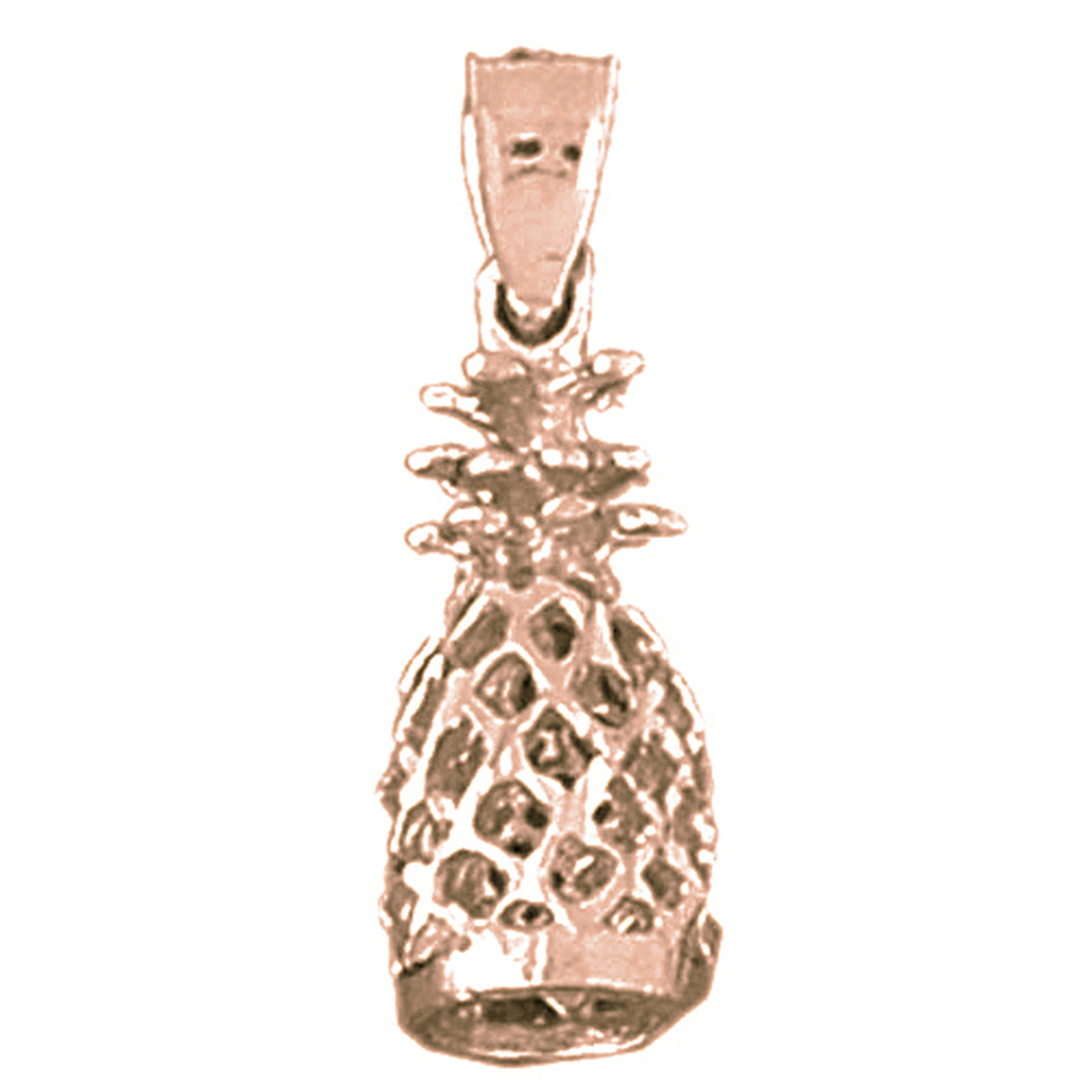 14K or 18K Gold 3D Pineapple Pendant