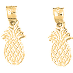 14K or 18K Gold 16mm Pineapple Earrings