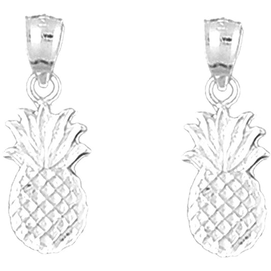 Sterling Silver 22mm Pineapple Earrings