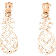 14K or 18K Gold 23mm Pineapple Earrings