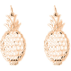 14K or 18K Gold 26mm Pineapple Earrings
