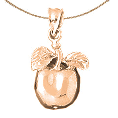 14K or 18K Gold Apple Pendant