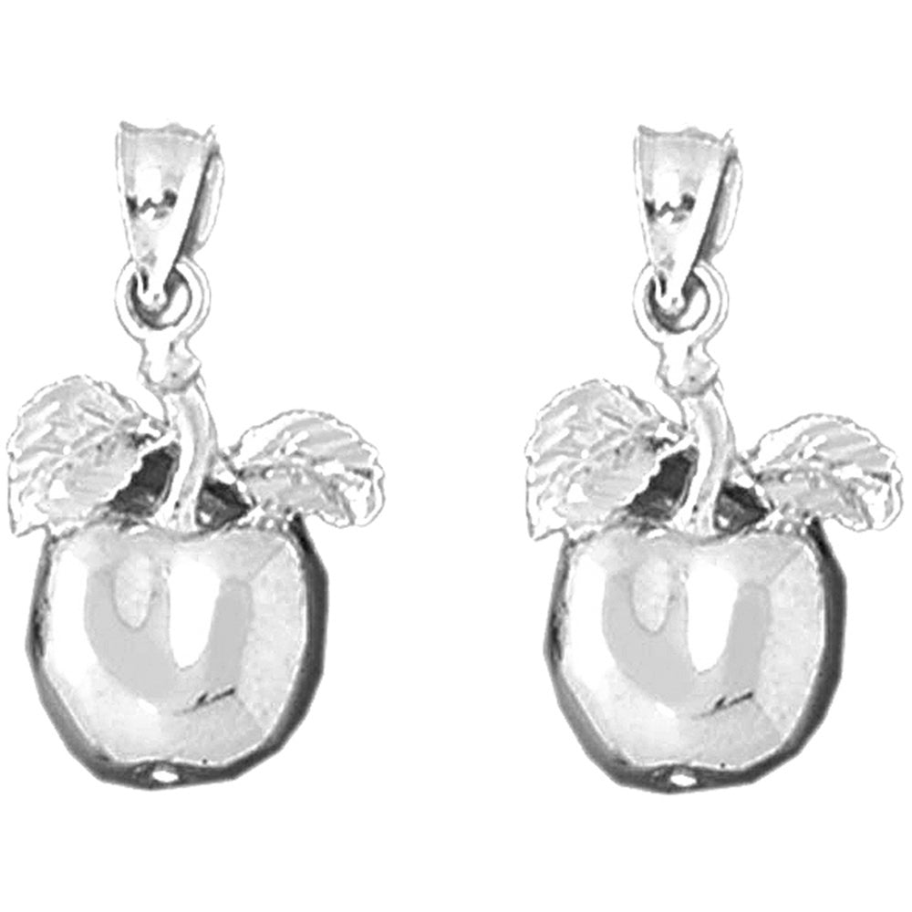 Sterling Silver 23mm Apple Earrings