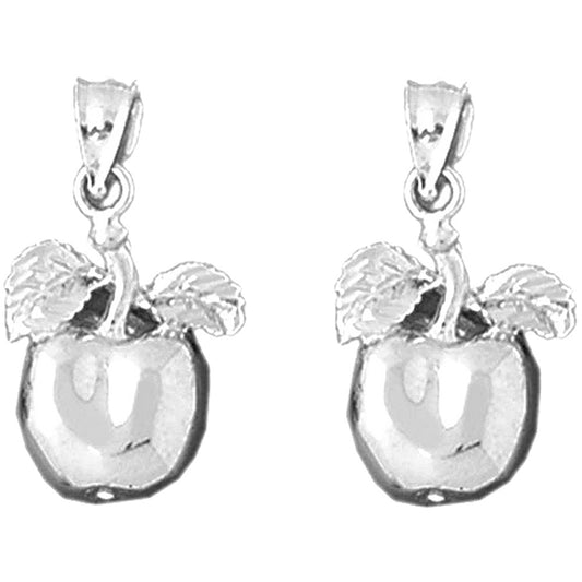 Sterling Silver 23mm Apple Earrings
