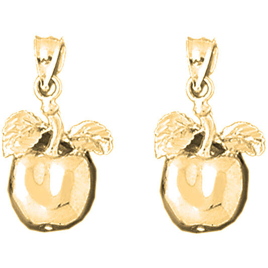 Yellow Gold-plated Silver 23mm Apple Earrings