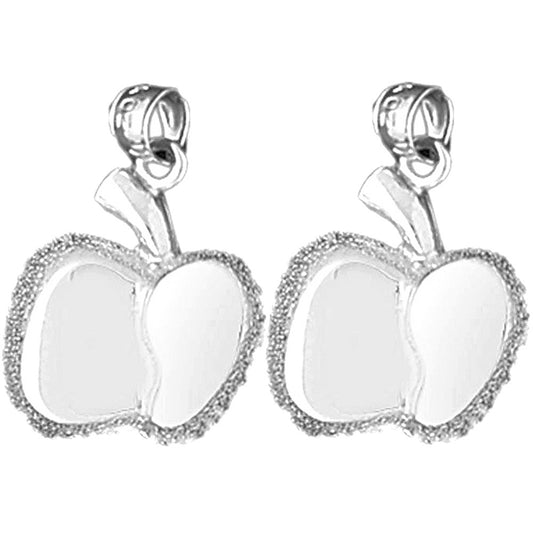 Sterling Silver 22mm Apple Earrings