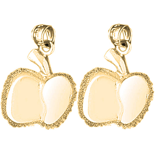 Yellow Gold-plated Silver 22mm Apple Earrings